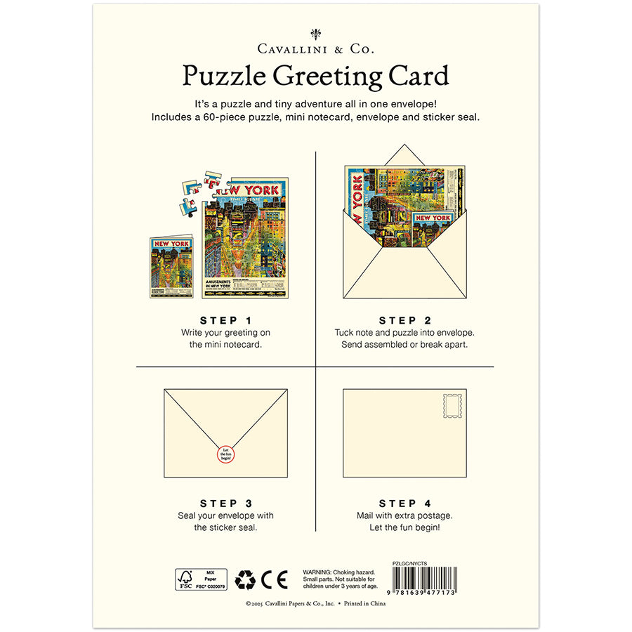 Cavallini & Co. Puzzle Greeting Card - New York City Times Square