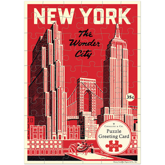 Cavallini Puzzle Greeting Card New York The City of Wonder