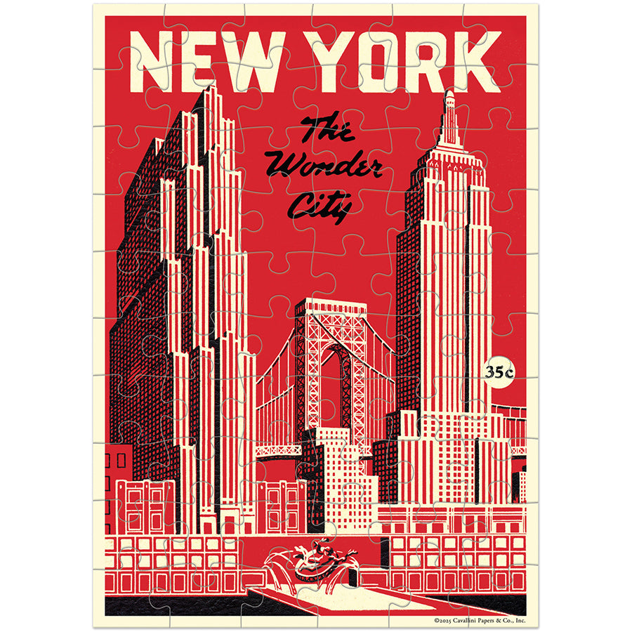 Cavallini & Co. Puzzle Greeting Card - New York City Wonder City