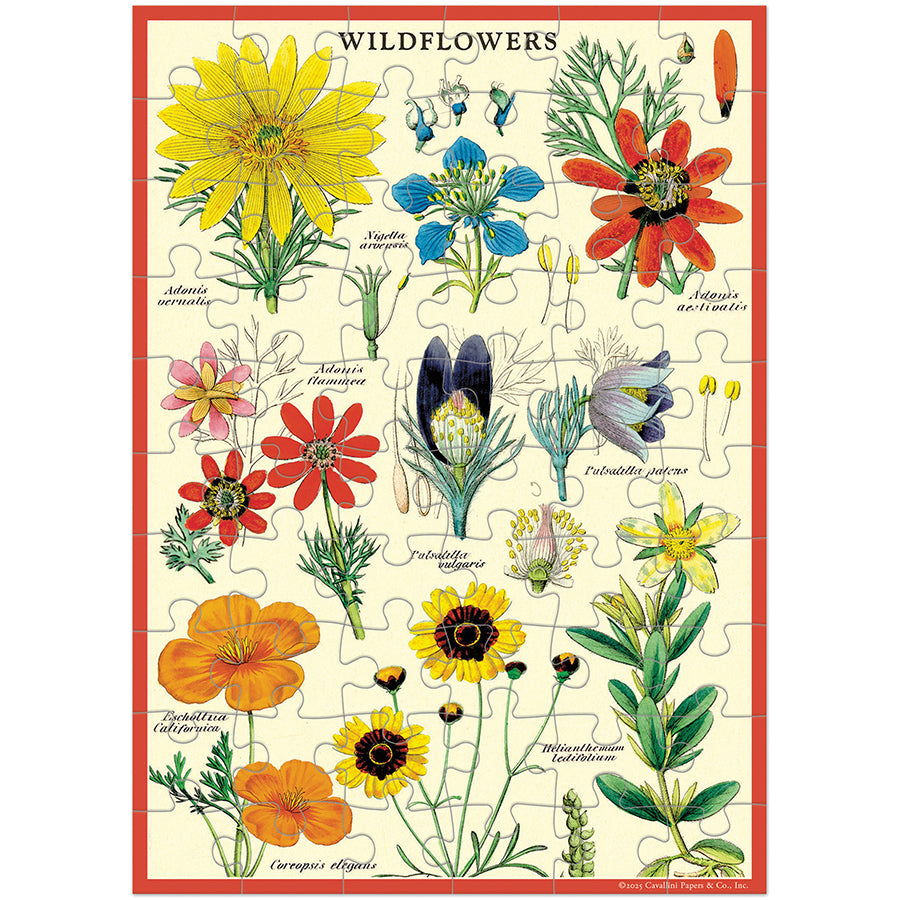 *Coming Soon Spring 2026* Cavallini & Co. Puzzle Greeting Card - Wildflowers