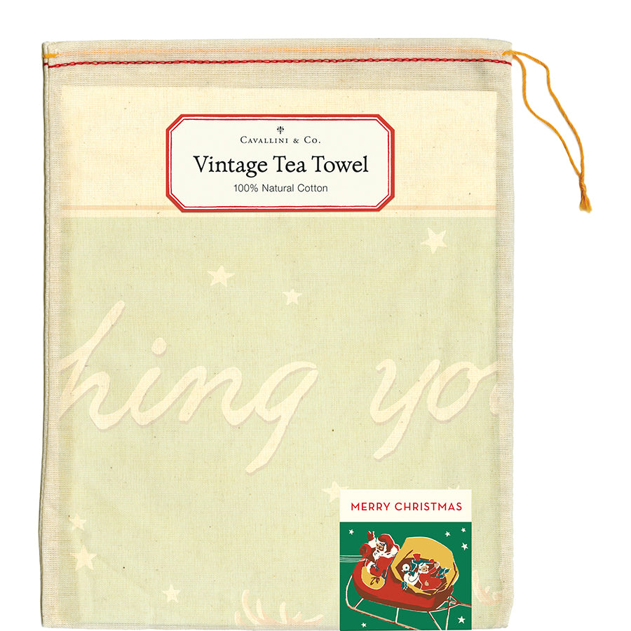 Cavallini & Co. Tea Towel - Christmas Reindeer