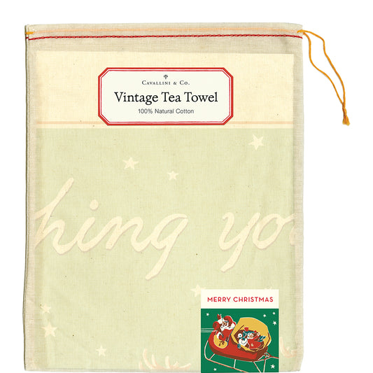 Cavallini & Co. Tea Towel - Christmas Reindeer
