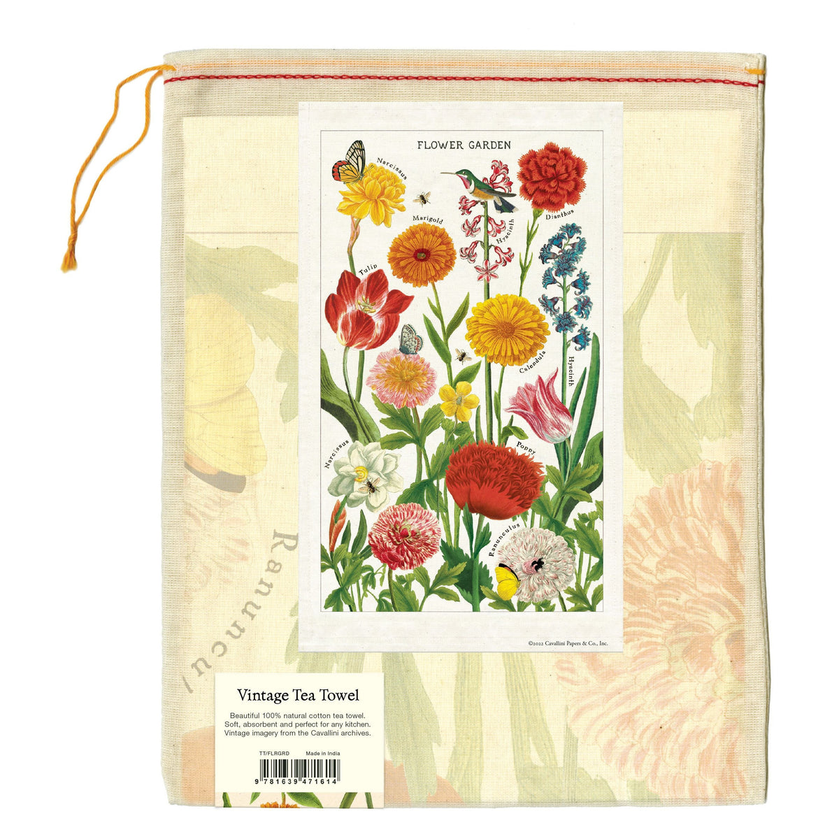 Cavallini & Co. Tea Towel - Flower Garden