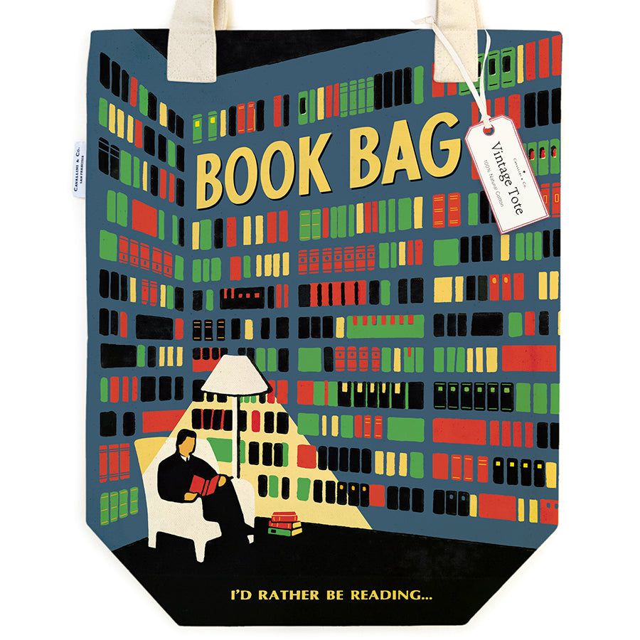 Cavallini Tote Bag with Library graphic