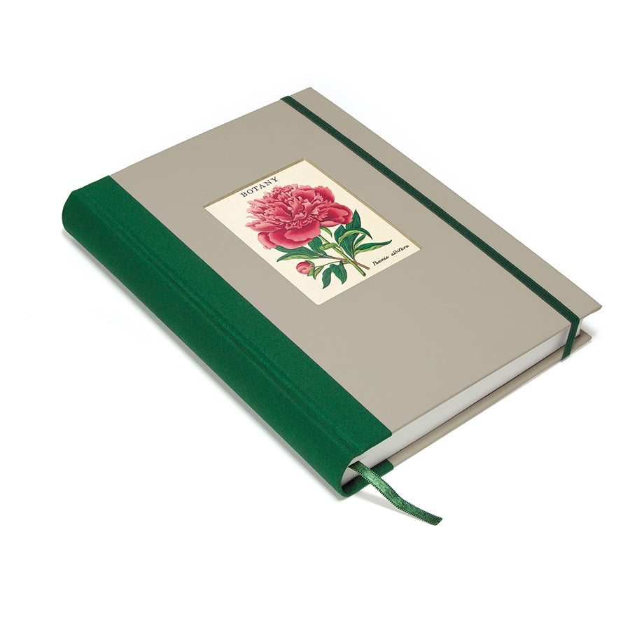 Notebook with floral design on the cover against a white background