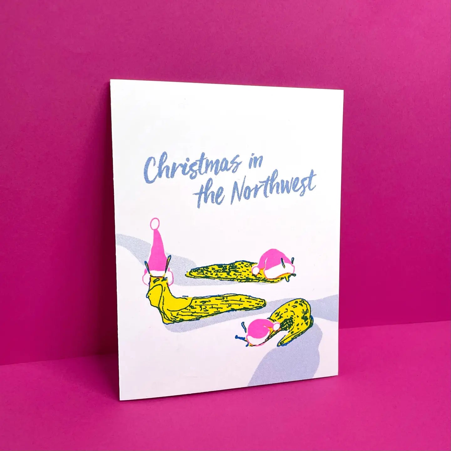Christmas Slug PNW Risograph Card