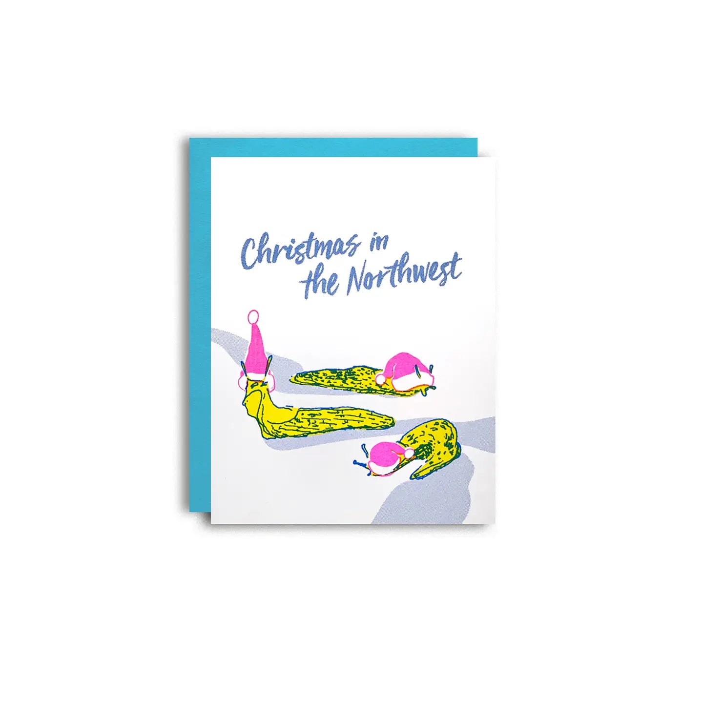 Christmas Slug PNW Risograph Card