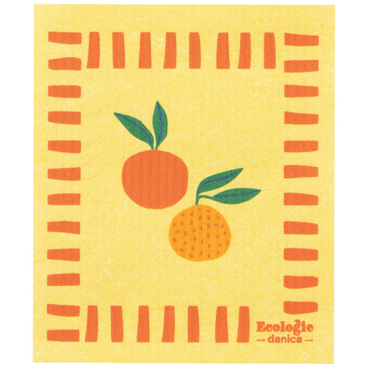Multitasking Swedish compostable dishcloths with Citrus graphic