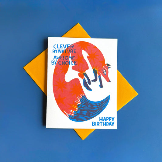 Clever Fox Birthday Card