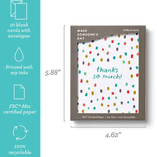 Confetti - Blank Thank You Note Cards