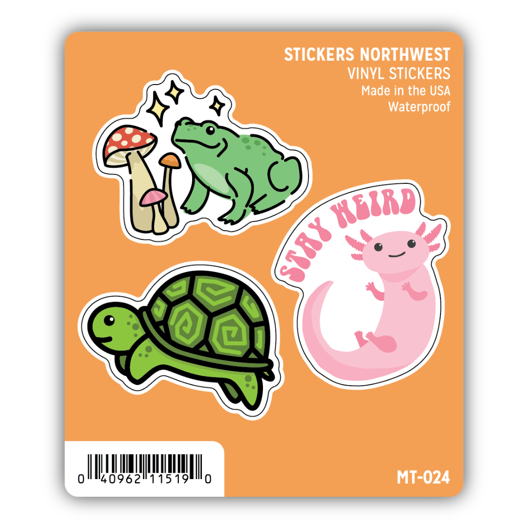 Cute Amphibian Mini Trio Sticker Set