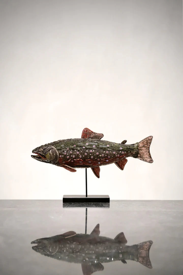 Trovelore Objet d'Art with Display Stand - Brook Trout