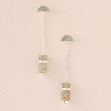 Load image into Gallery viewer, Stone Meteor Thread/Jacket Earrings - Labradorite
