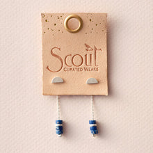 Load image into Gallery viewer, Stone Meteor Thread/Jacket Earrings - Lapis
