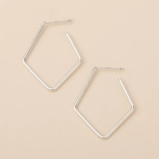 Refined Earring Collection - Orion Diamond Hoop Silver