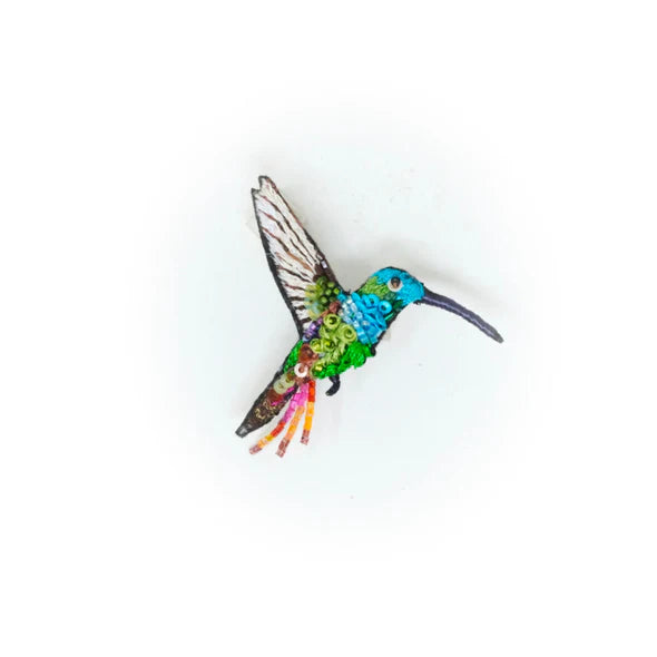 Trovelore Broach Pin- Emerald Chin Hummingbird