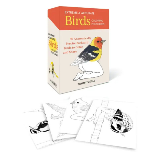 Extremely Accurate Birds Coloring Postcards by Tommy Siegel