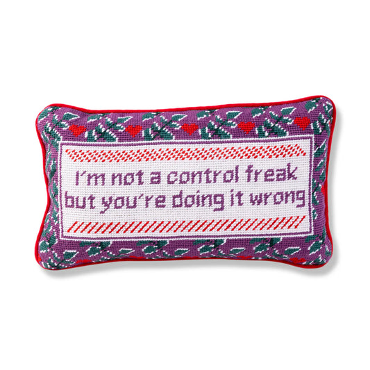 Furbish Needlepoint Pillow - Control Freak