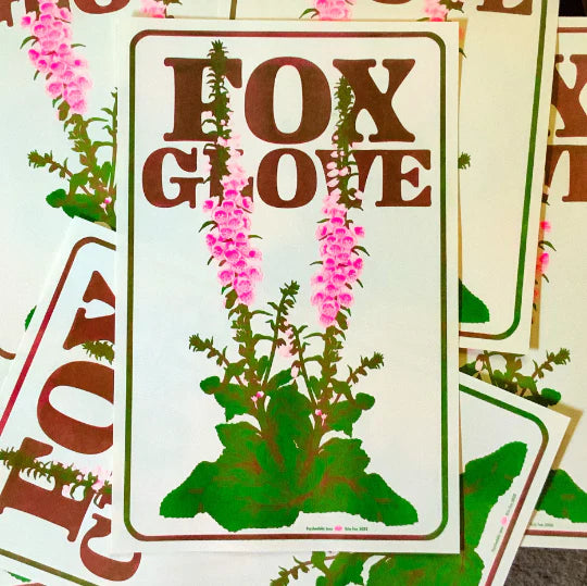 Fox Glove Riso Print