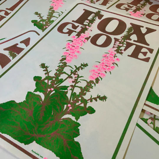Fox Glove Riso Print