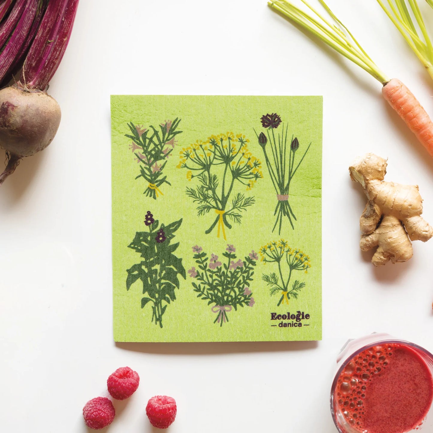 Fresh Herbs Swedish Dishcloth