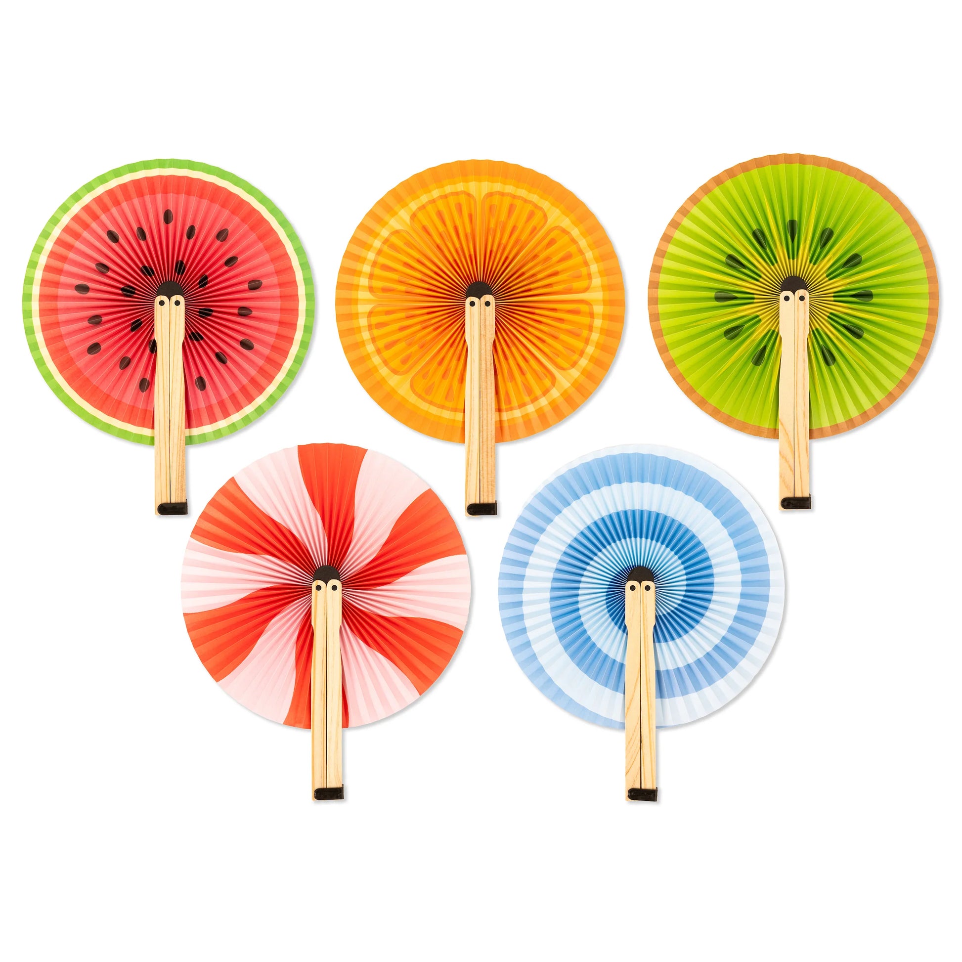 Mini Foldable Fan with Fruit Graphic