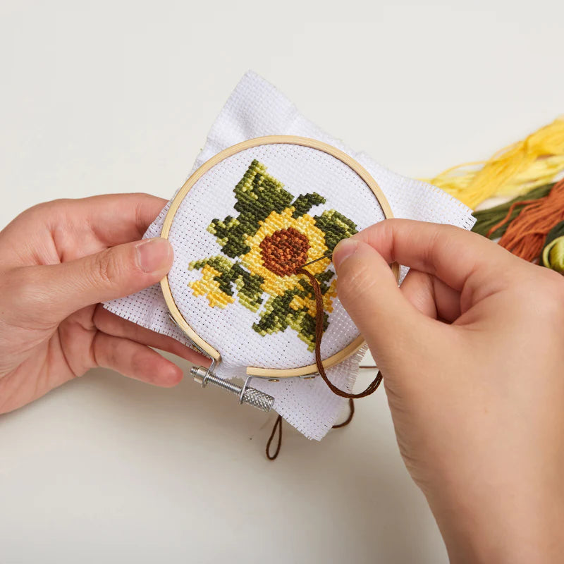 Sunflower - Mini Cross Stitch Embroidery Kit