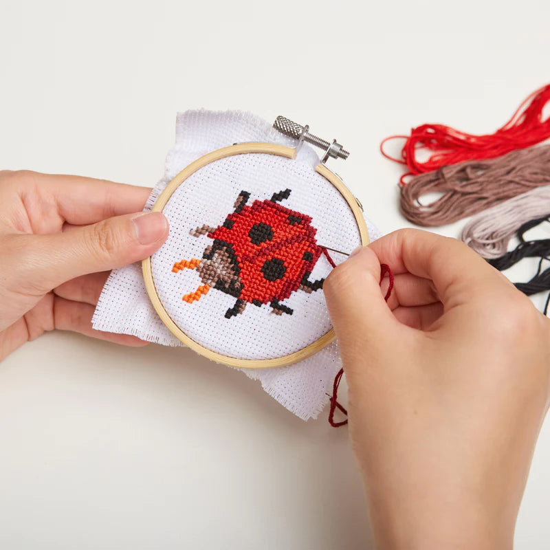 Ladybug - Mini Cross Stitch Embroidery Kit