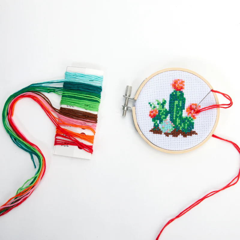 Cactus - Mini Cross Stitch Embroidery Kit