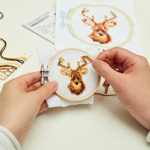 Deer - Mini Cross Stitch Embroidery Kit