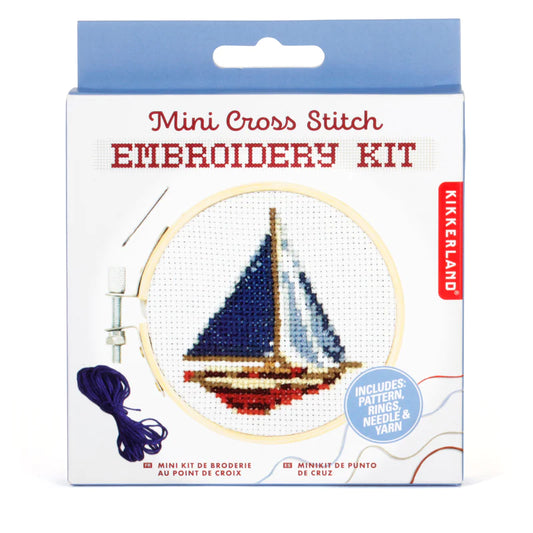 Sailboat - Mini Cross Stitch Embroidery Kit