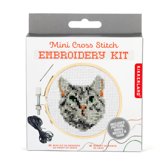 Cat - Mini Cross Stitch Embroidery Kit