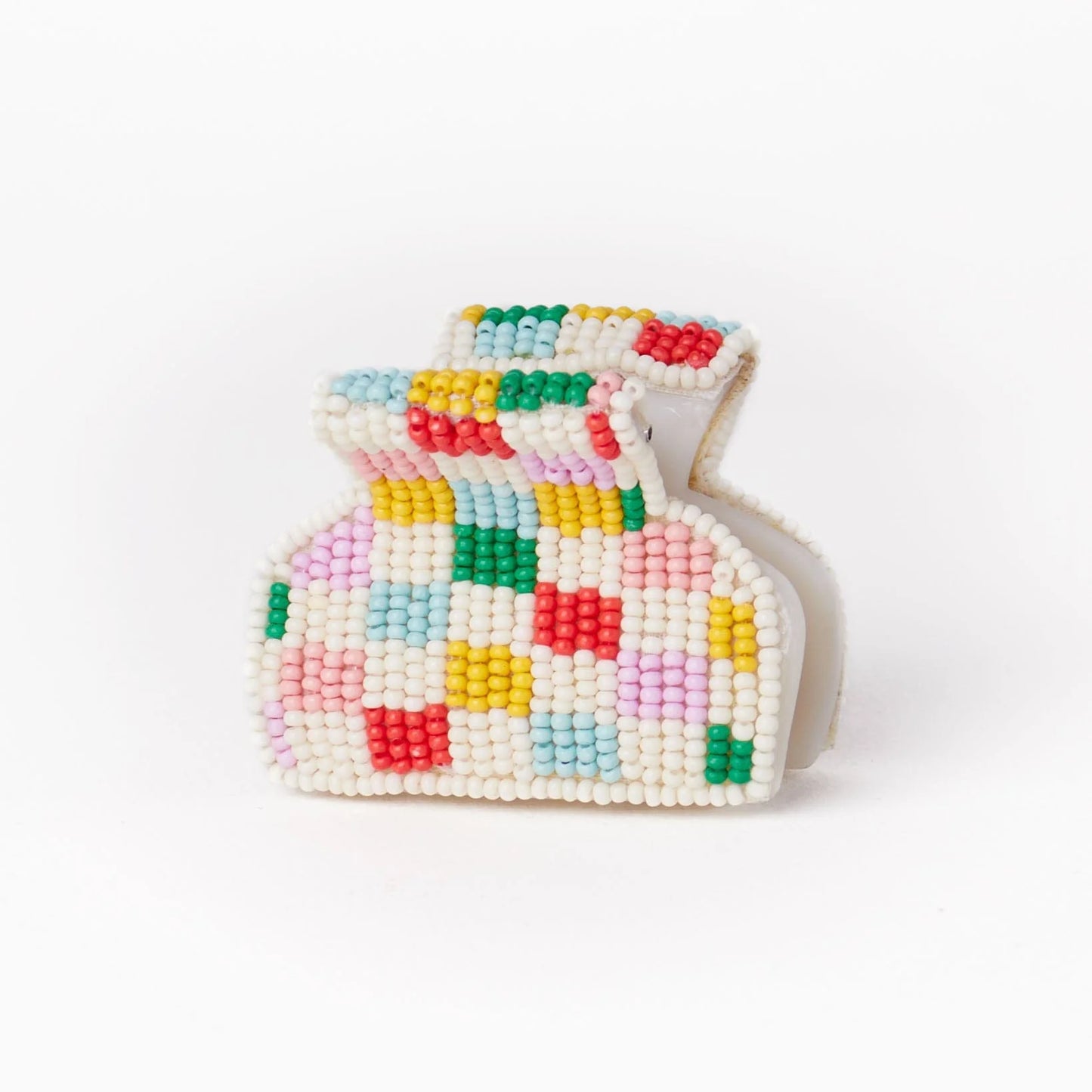 Gia Petite Multi-Color Checked Claw hair clip