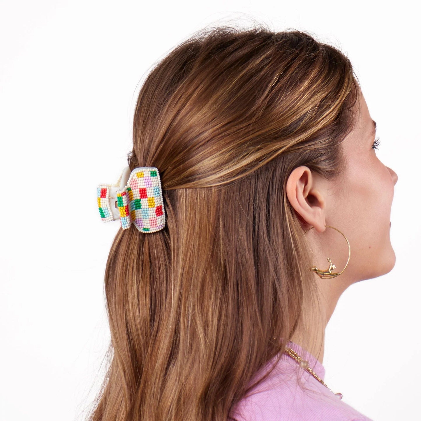 Gia Petite Multi-Color Checked Claw Light-Check