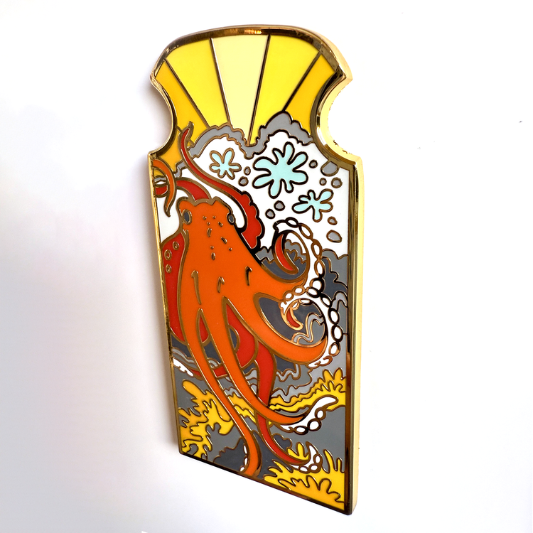 Giant Pacific Octopus Enamel Pin
