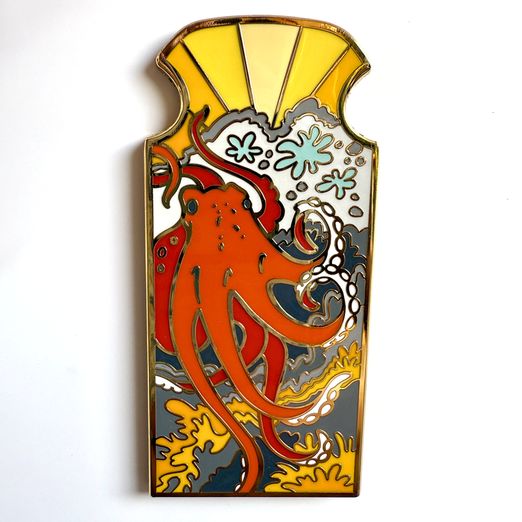 Giant Pacific Octopus Enamel Pin