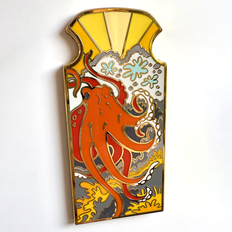 Giant Pacific Octopus Enamel Pin