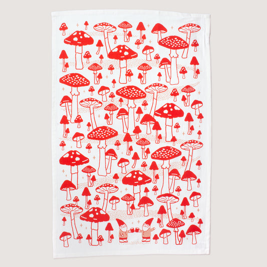 Tea Towel - Gnome Mushroom