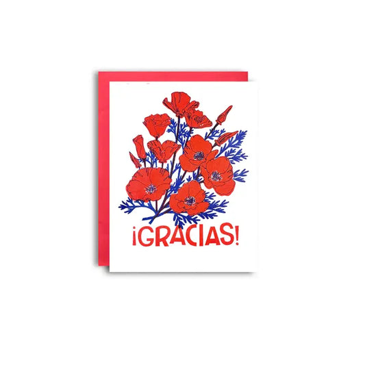 Greeting card with Gracias text