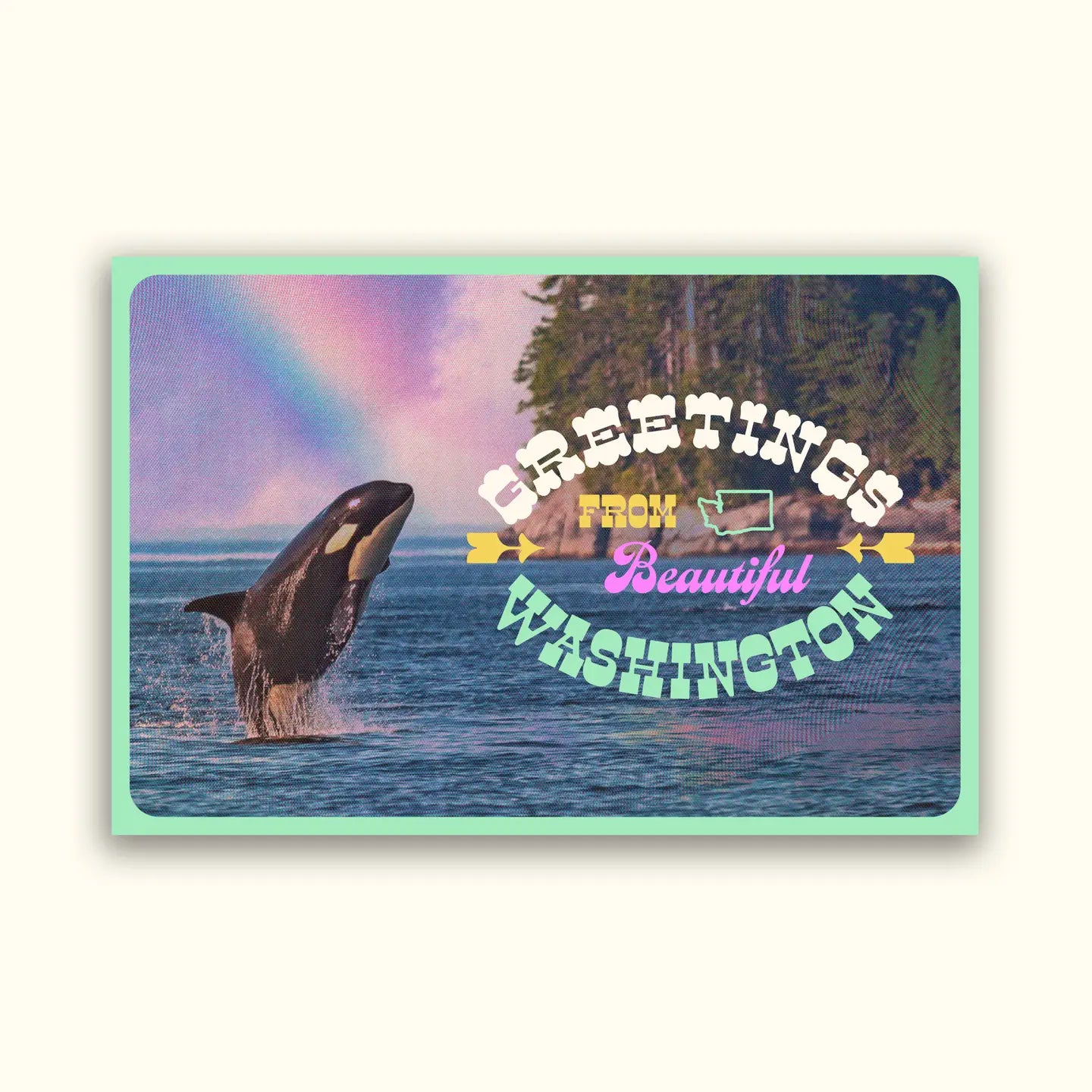 Greetings From WA Orca Postcard