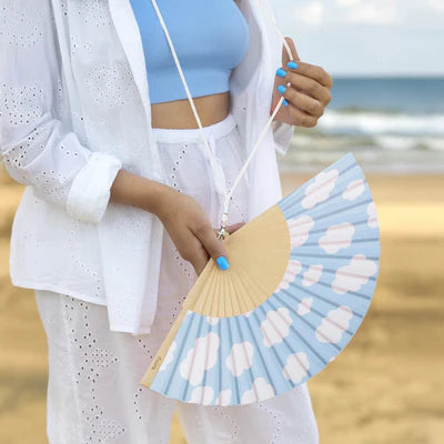 Hand Fan - Clouds