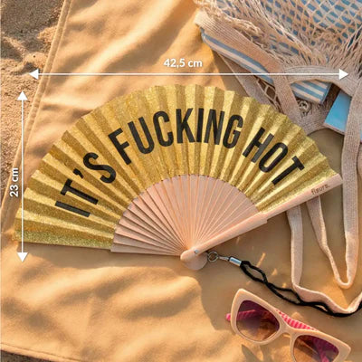 Hand Fan - F*cking Hot - Gold Glitter
