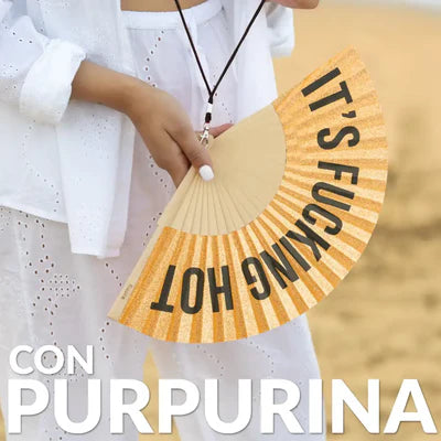 Hand Fan - F*cking Hot - Gold Glitter