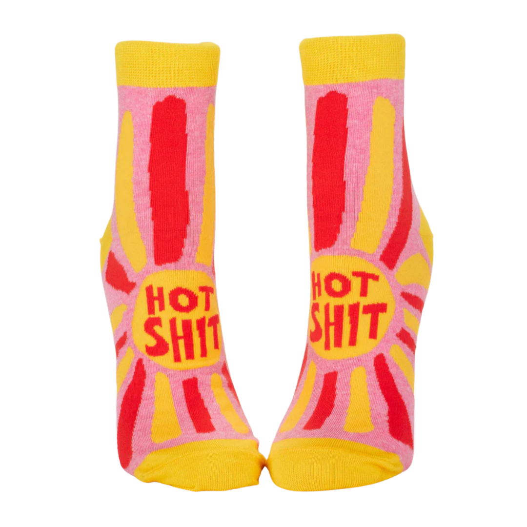 Women's Ankle Socks with Hot Shit text