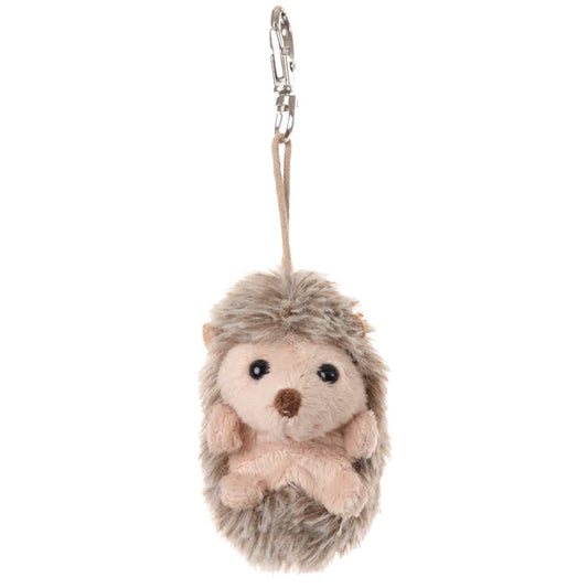 Plush hedgehog keychain on a white background