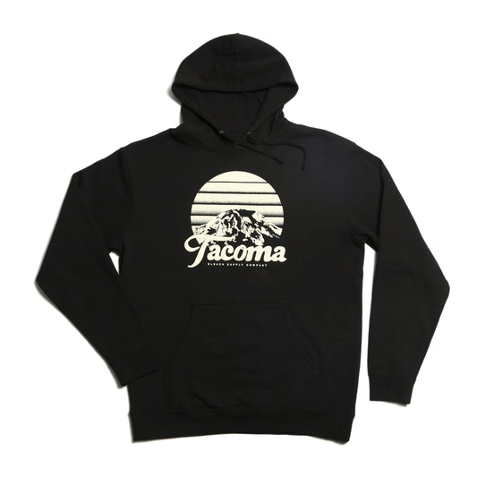 Front Print Tahoma Sunset Hoodie - Black/Clay