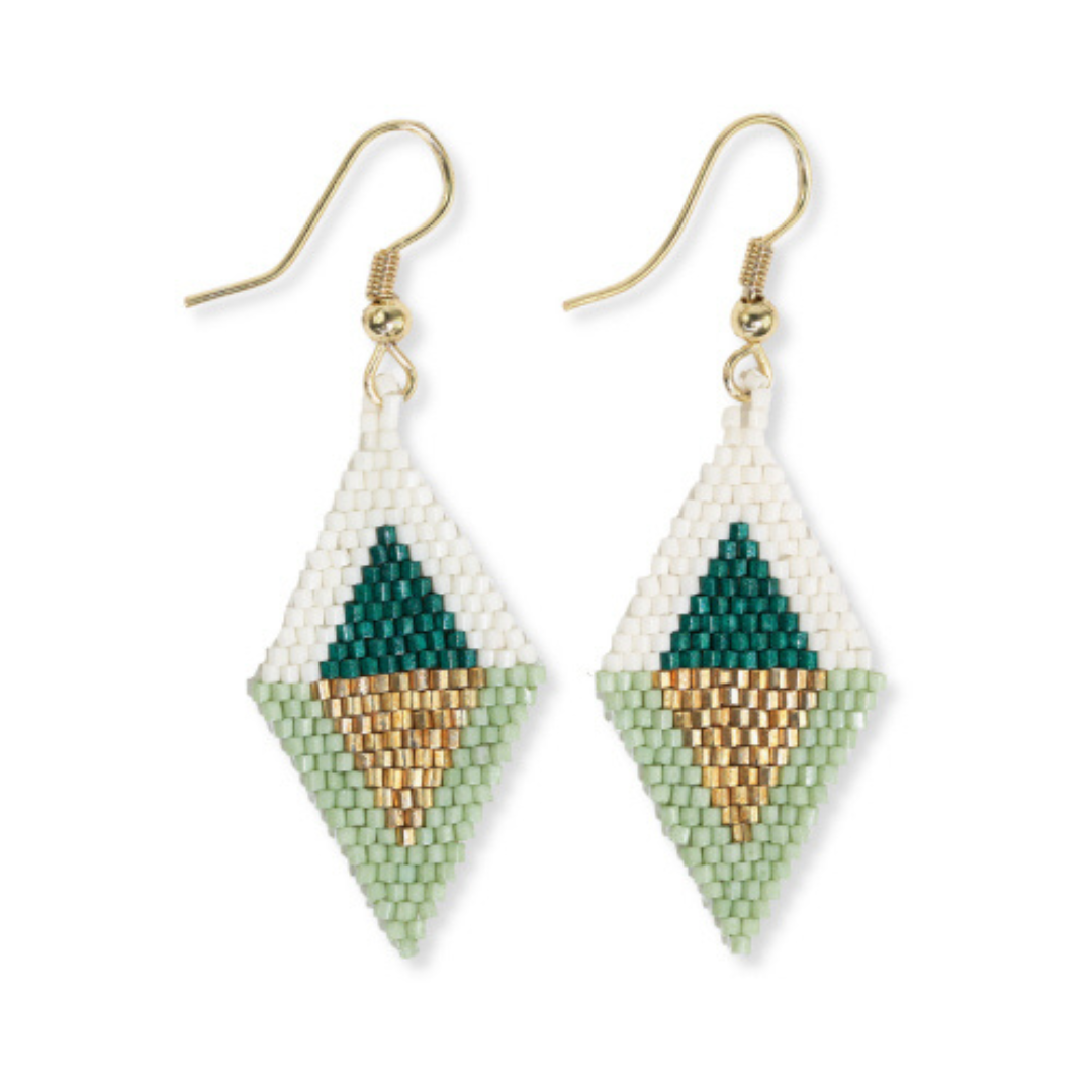 Zelda Flipped Triangle Earrings - Emerald
