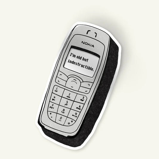 I'm Old Nokia Sticker by Fireweed Press