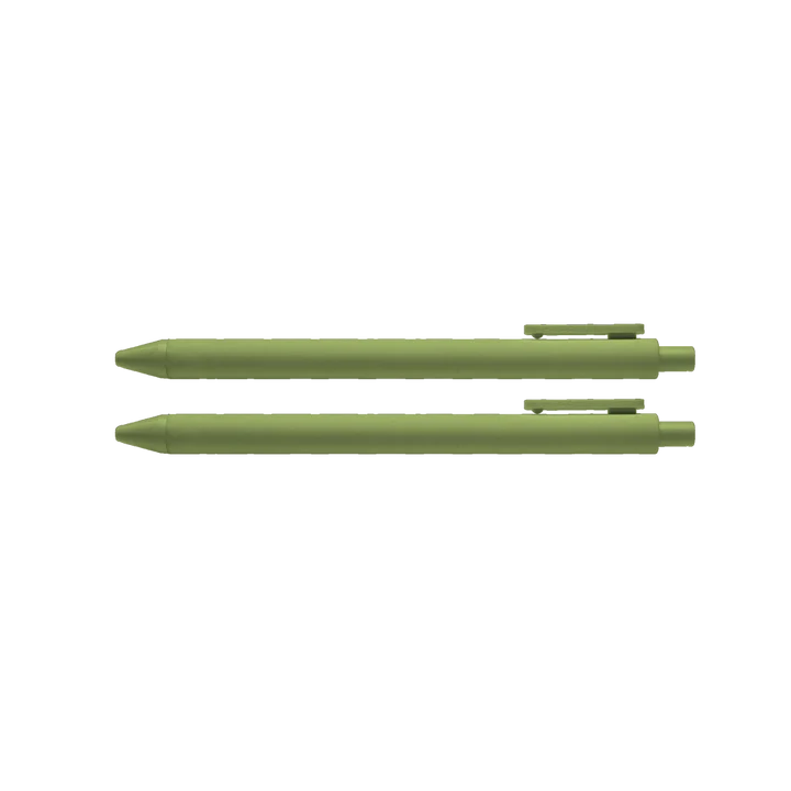 An olive green Jotter Pen designed for writing and drawing on paper.