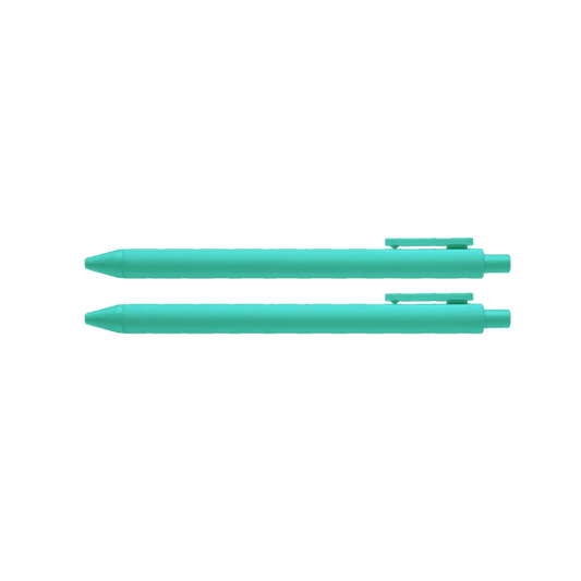 A teal Pen with a sleek design, featuring a smooth green body with specks of teal color.